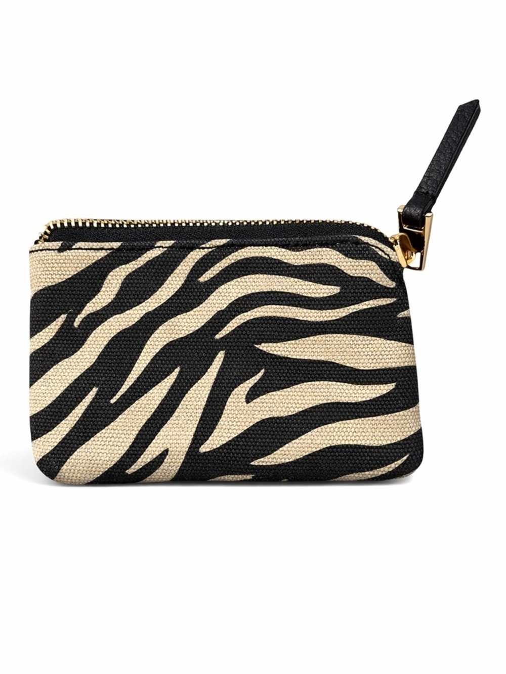 Universal Thread Black and cream anima print Canvas Card holder/coin pouch